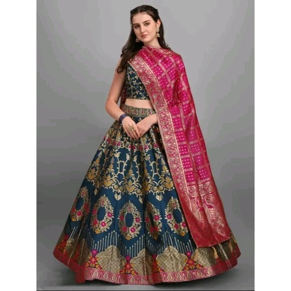 PURVAJA Women's Teal Lehengas - Teal