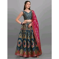 PURVAJA Women's Teal Lehengas - Teal