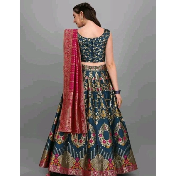 PURVAJA Women's Teal Lehengas - Teal