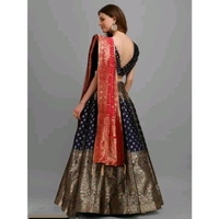 PURVAJA Women's Navy Blue Lehengas - Blue