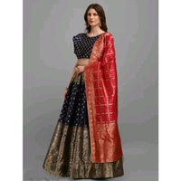 PURVAJA Women's Navy Blue Lehengas - Blue