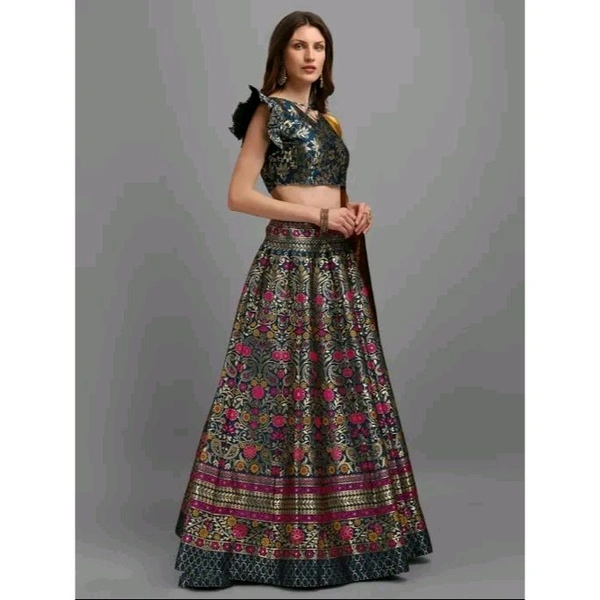 PURVAJA Women's Black Lehengas - Black