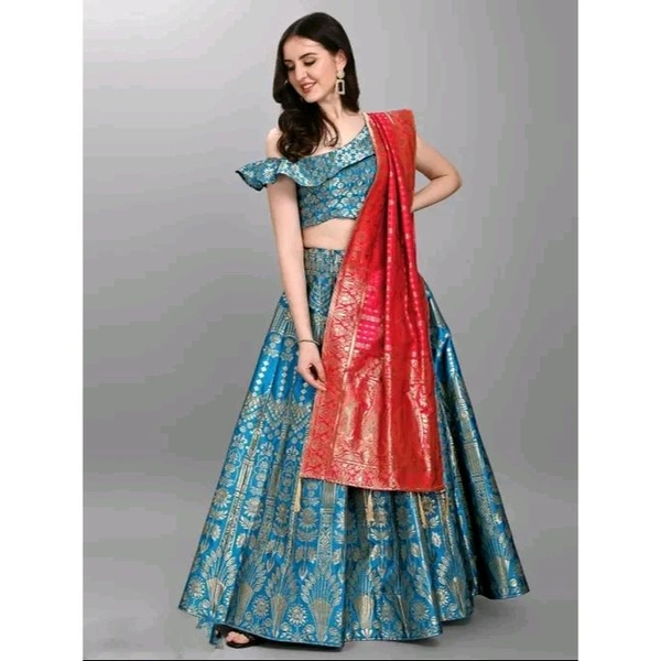 PURVAJA Women's Lehengas - Blue