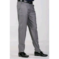 Sam & Jack Men's Solid Grey Trousers - Gray, 36