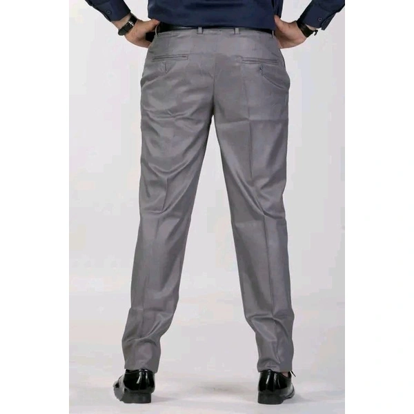 Sam & Jack Men's Solid Grey Trousers - Gray, 36