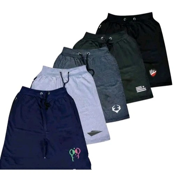 ONCH Men's Solid Black Shorts (Pack Of 5) - 30, Black