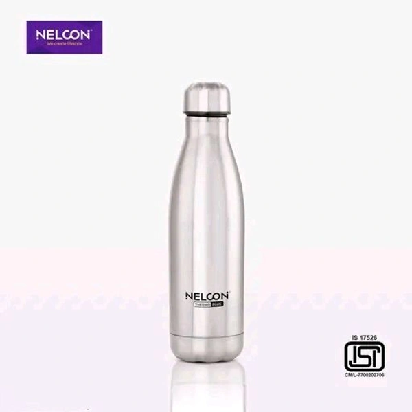 Nelcon Stainless Steel Vacuum Insulated Cola Thermo plus 500ml 18 Hours Hot And Cold. 304 Grade BPA Free Rust Proof And Leak Proof. Soft Drinks Etc. 500ml (Pack Of 1)