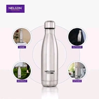 Nelcon Stainless Steel Vacuum Insulated Cola Thermo plus 500ml 18 Hours Hot And Cold. 304 Grade BPA Free Rust Proof And Leak Proof. Soft Drinks Etc. 500ml (Pack Of 1)