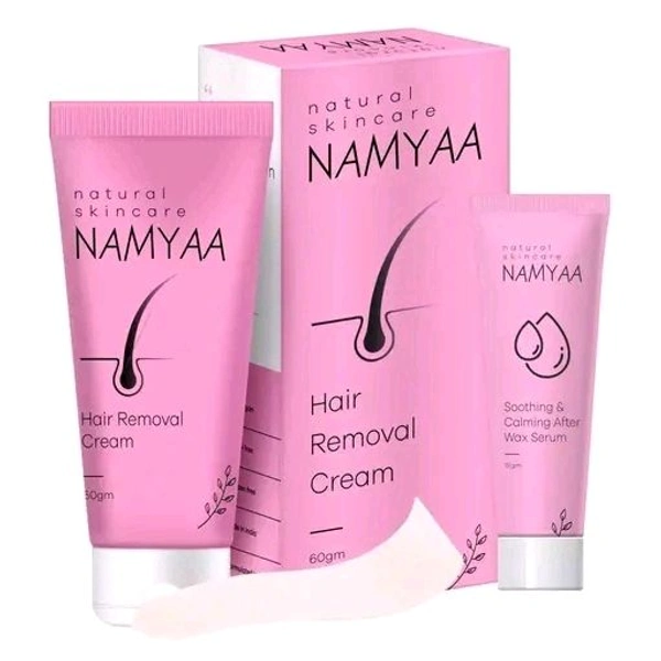 Namyaa Hair Removing Cream for Intimate Skin with After Wax Soothing Serum with Vitamin C Cream