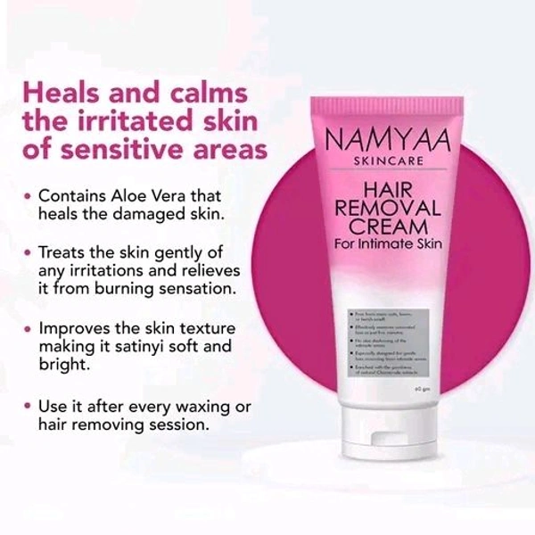 Namyaa Hair Removing Cream for Intimate Skin with After Wax Soothing Serum with Vitamin C Cream