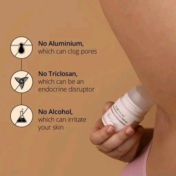 Carmesi Natural UnderArms Roll On Deodorant for Women | 95% Natural + 5% Essential Ingredients | For Fresh Underarms All Day | No Alcohol & Aluminium | Floral Sunset | 50 ml