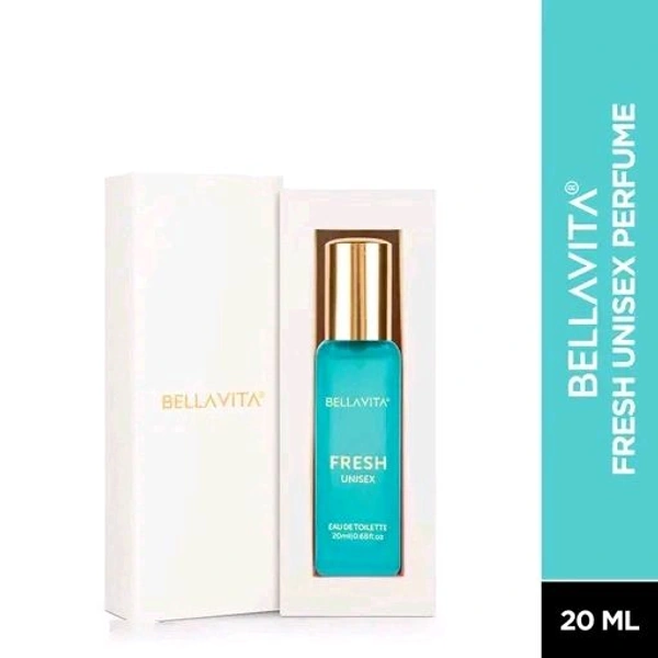 Bella Vita Organic  FRESH Eau De Toilette Unisex Perfume For Men & Women with Bergamot, Orris Lavender & Ylang Ylang 20 ML