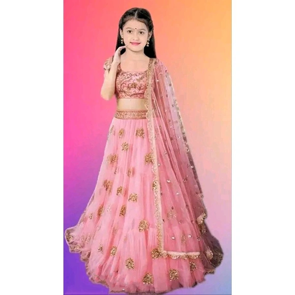 Modern Comfy Kids Girls Lehanga Cholis - Pink, 10-11 Year