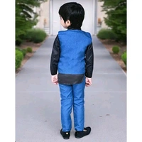 Boys Blue Cotton Blend Ethnic Jackets - Blue, 6-7 Year