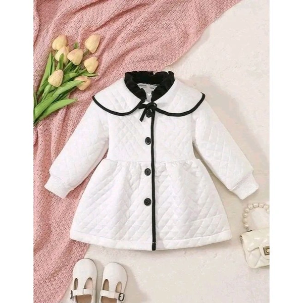 WHITE COLOR WINTER JACKET/COAT FOR BABY GIRLS - White, 3-4 Year