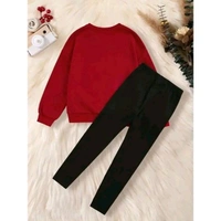 KEESOR KIDS FULL SLEEVE TOP & PANT SET | Full Sleeves Solid Colour Joggers Set | Girls Cotton Clothing Set - Red, 7-8 Year