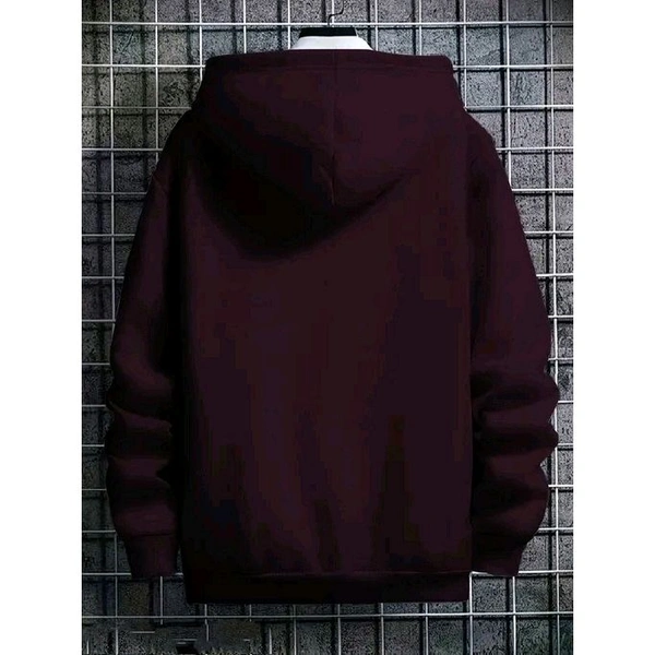 Trendy Printed Fur Hoodie for Men | Winter Wear Hooded Sweatshirt | Cozy Hoodies for Men - Purple, M