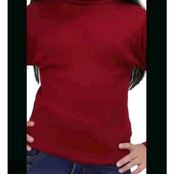 Cute Stylish Girls Tshirts - Maroon, 7-8 Year
