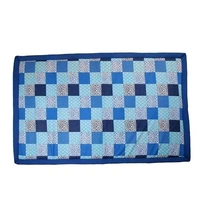 KALA DARSHAN CRAFTS BAZAAR - Foldable Mat 4 X 6 ft Korai River Grass chatai Blue Cotton New Fabric with 15MM Soft Foam Comfort Cushion Floormats & Dhurries 