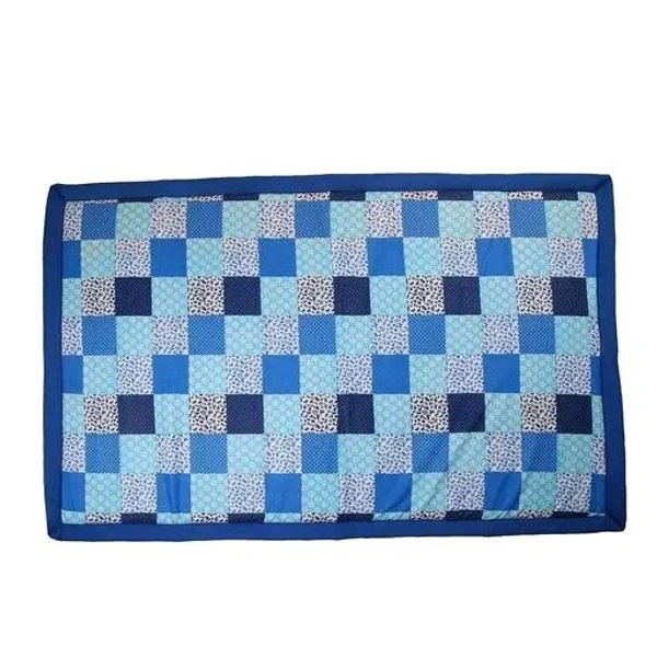 KALA DARSHAN CRAFTS BAZAAR - Foldable Mat 4 X 6 ft Korai River Grass chatai Blue Cotton New Fabric with 15MM Soft Foam Comfort Cushion Floormats & Dhurries 
