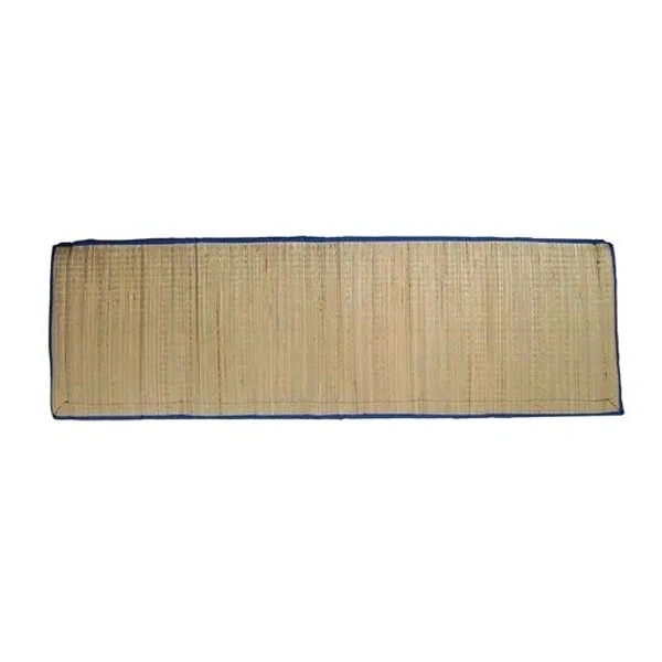 KALA DARSHAN CRAFTS BAZAAR - Foldable Mat 4 X 6 ft Korai River Grass chatai Blue Cotton New Fabric with 15MM Soft Foam Comfort Cushion Floormats & Dhurries 