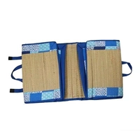 KALA DARSHAN CRAFTS BAZAAR - Foldable Mat 4 X 6 ft Korai River Grass chatai Blue Cotton New Fabric with 15MM Soft Foam Comfort Cushion Floormats & Dhurries 