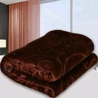 GKM Floral Double Mink Blanket for Heavy Winter 90x86  (Polyester) - Maroon