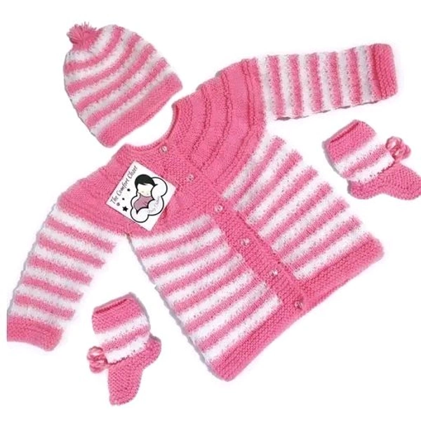 Handmade Sweater with socks and wolen cap for Baby Boys and Girls |Handmade sweater for baby girl|  - 3-6 Months