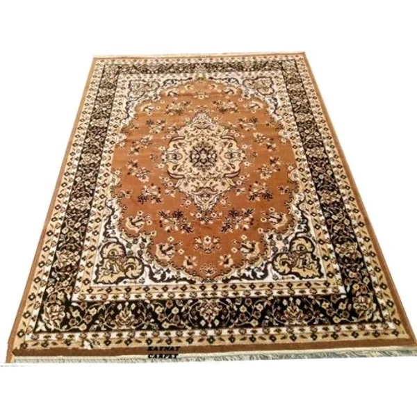 ZAMZAM CARPET Carpets Most Prefer Modern Design Acrylic Carpet for Living Room, Bedroom and Hall (150X200 cm) 5 X 7 Feet - Gold