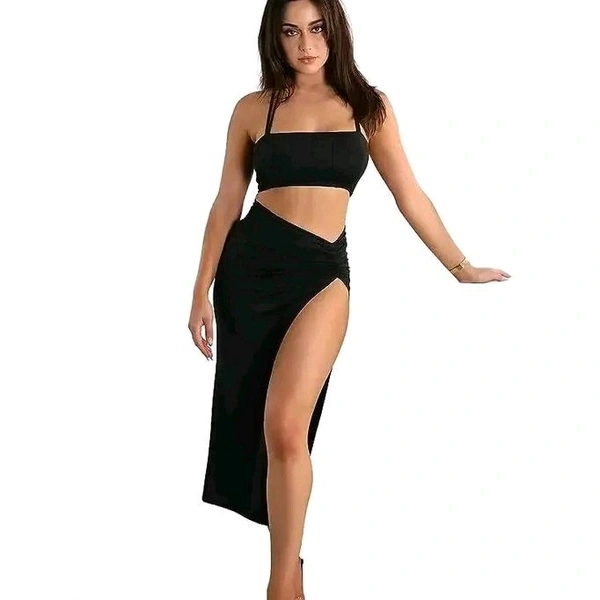 Women Bodycon Black Dress - Black, L