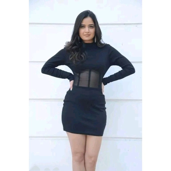 Trendy Stylish and Versatile Western Modern Bodycon Dresses for Women & Girls - Black, S