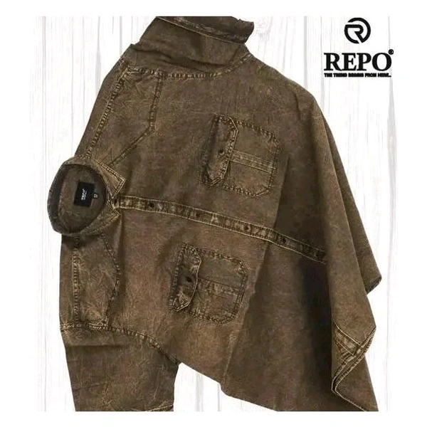 Sodampark Plus Size Men's Premium Qualitiy DOUBLE POCKET DENIM HALF Sleeves Shirt Double Pocket DENIM Shirt JUMBO SIZE 4XL Size 5XL Size 6XL Size 7XL Size 8XL SIZE Mens Plus Size Shirt Jumbo Size Shirt DENIM HALF SLEEVES SHIRTS DOUBLE POCKET - Brown, 6XL