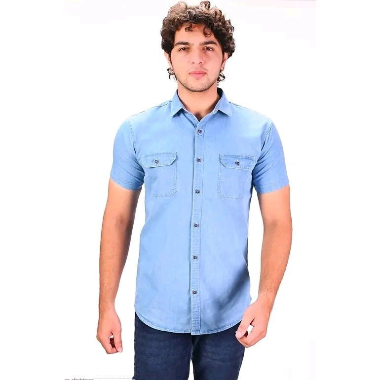Half Sleeve Short Sleeve Jean Shirt Mens Kuons Avenue Men's
