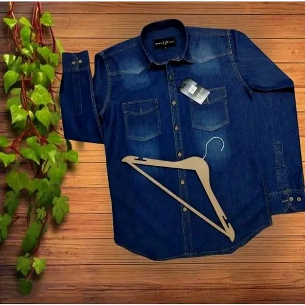 denim shirt for men - Blue, M