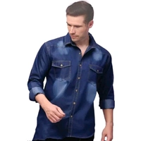 denim shirt for men - Blue, M