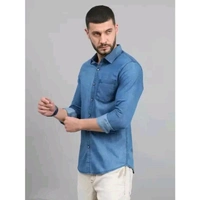 MENS DENIM SHIRTS LIGHT BLUE - Blue, S