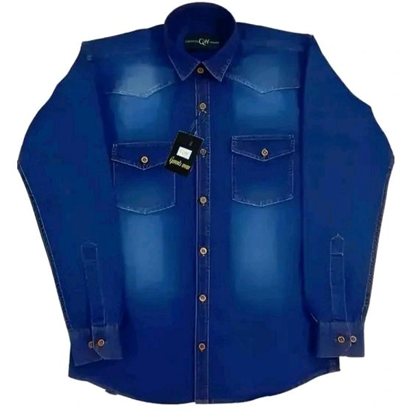 Denim shirt for men  - Blue, 3XL