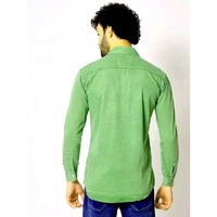 Green Linen Casual Shirt - Green, L