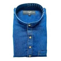 Denim kurta shirt for men - Blue, 3XL