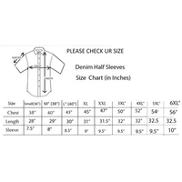 Stylish Men's Denim Half Shirt - Highlighted Dark Blue - Blue, S