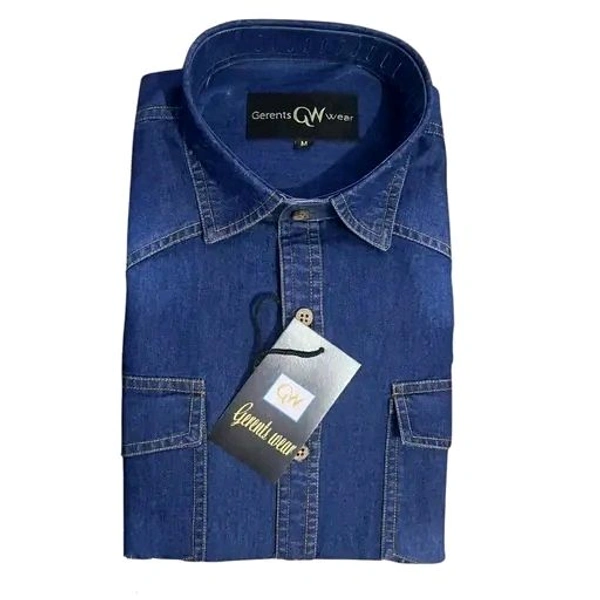 Gerents wear Denim shirt - 4XL, Blue