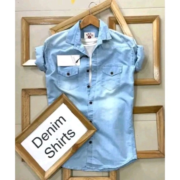 shirt for men - Aqua blue, L