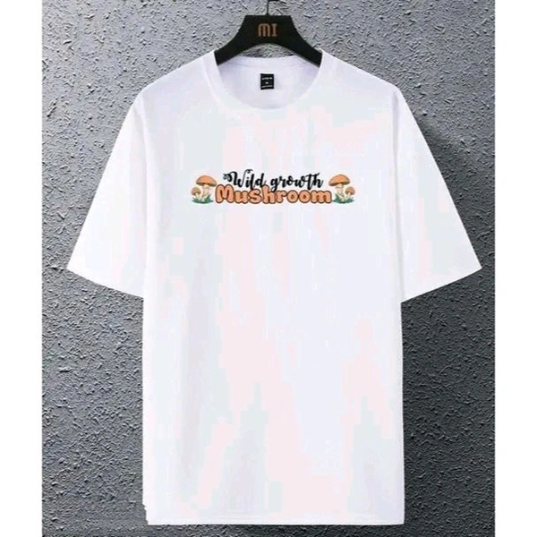 Men's Back Print Oversize Round White Tshirts - White, L