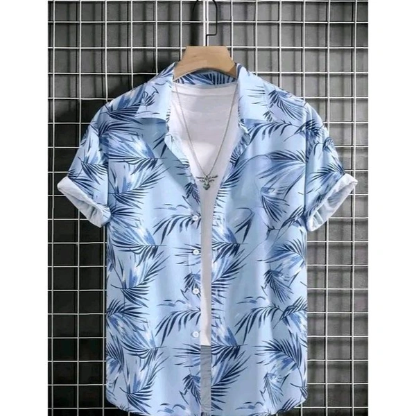 Greciilooks Men's Goa Spread Collar Multicolor Shirts - Blue, L