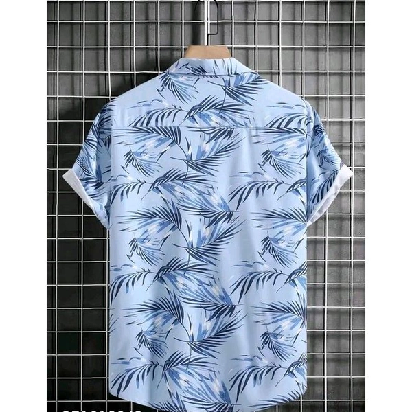 Greciilooks Men's Goa Spread Collar Multicolor Shirts - Blue, L