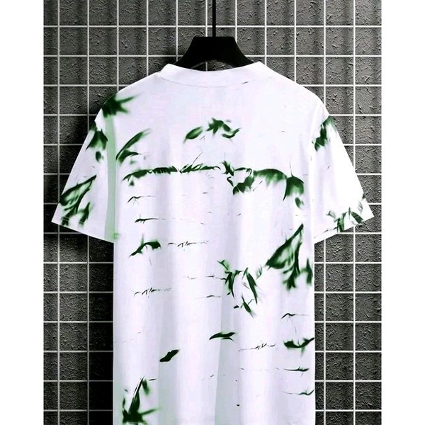 Men Round T Shirt: Sky Blue Cotton Bland Round Neck T-shirt - L, White