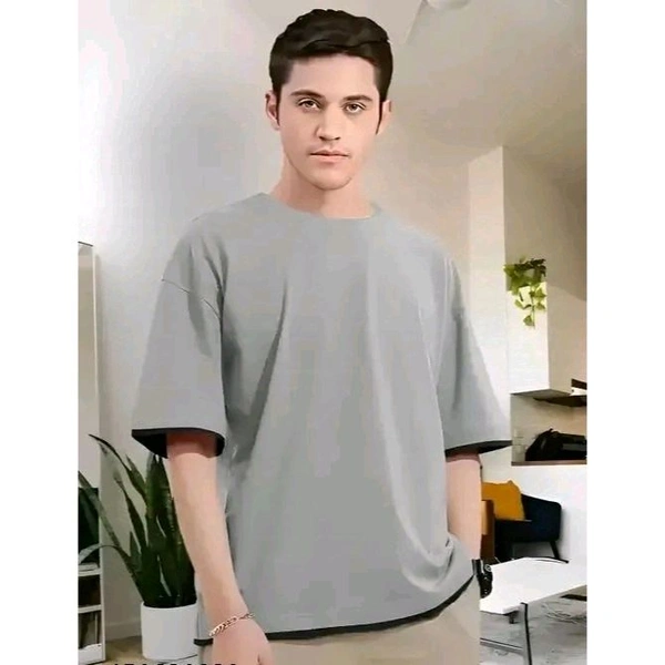Oversized Baggy T Shirt For Men - Gray, L