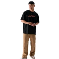 LEOTUDE's Round Neck Short Sleeve Oversized Men's T-Shirt | Plus Size Also Available - Black, M