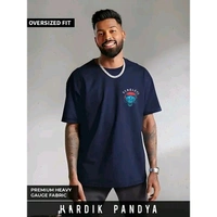 Over Size T Shirt For Men Back Print Anime - Navy Blue, S