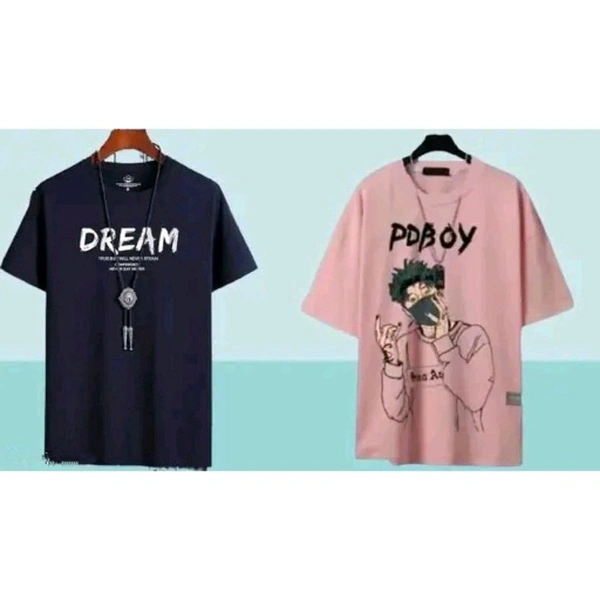 STELINO"Trending"  Multicoloured half Combo T-Shirt  for Men - XL, Pink